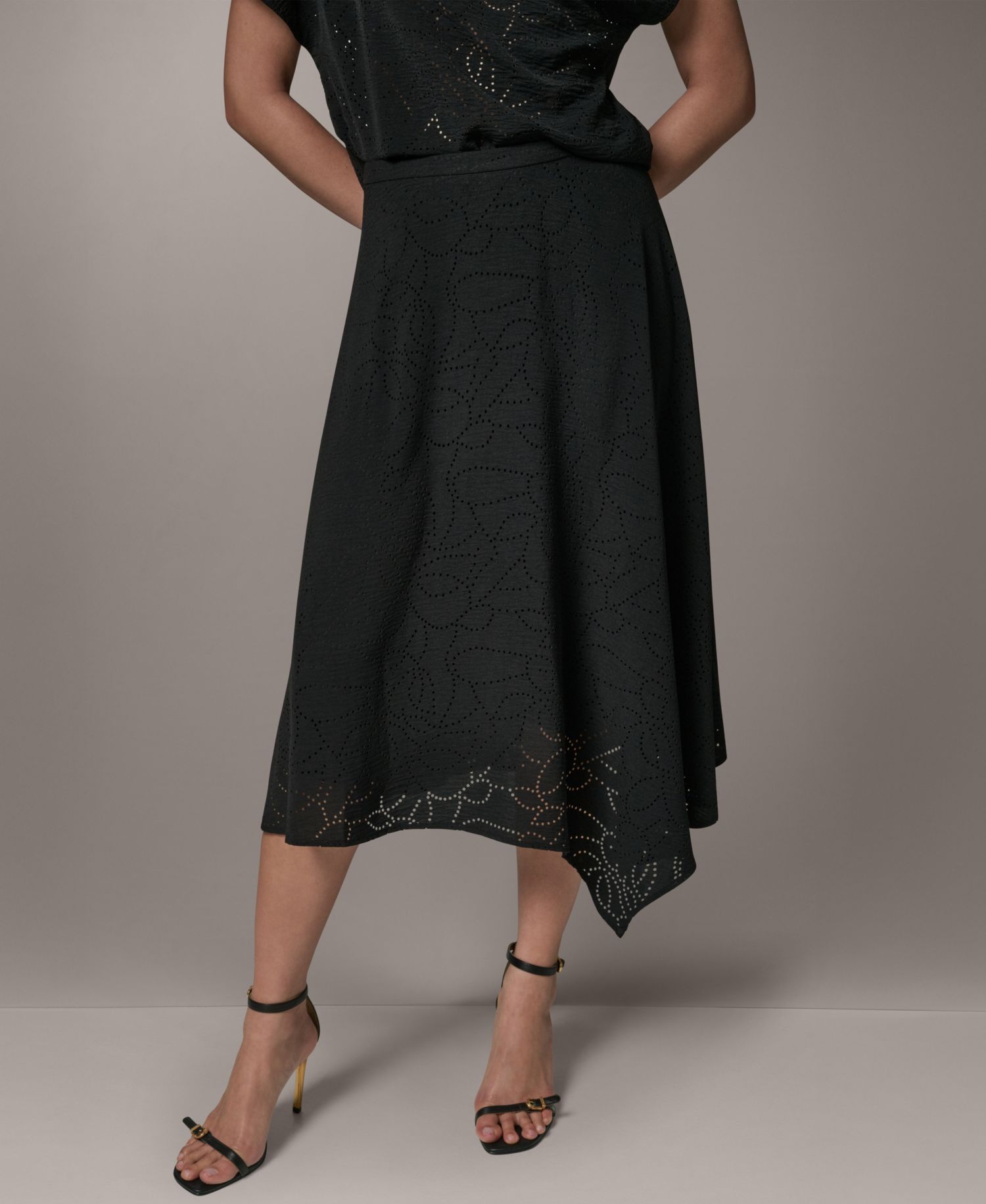 Women's Laser Cut High-Low Skirt