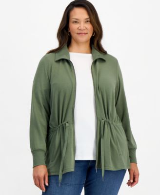 Plus Size Lux Ft Snap Completer French-Terry Jacket