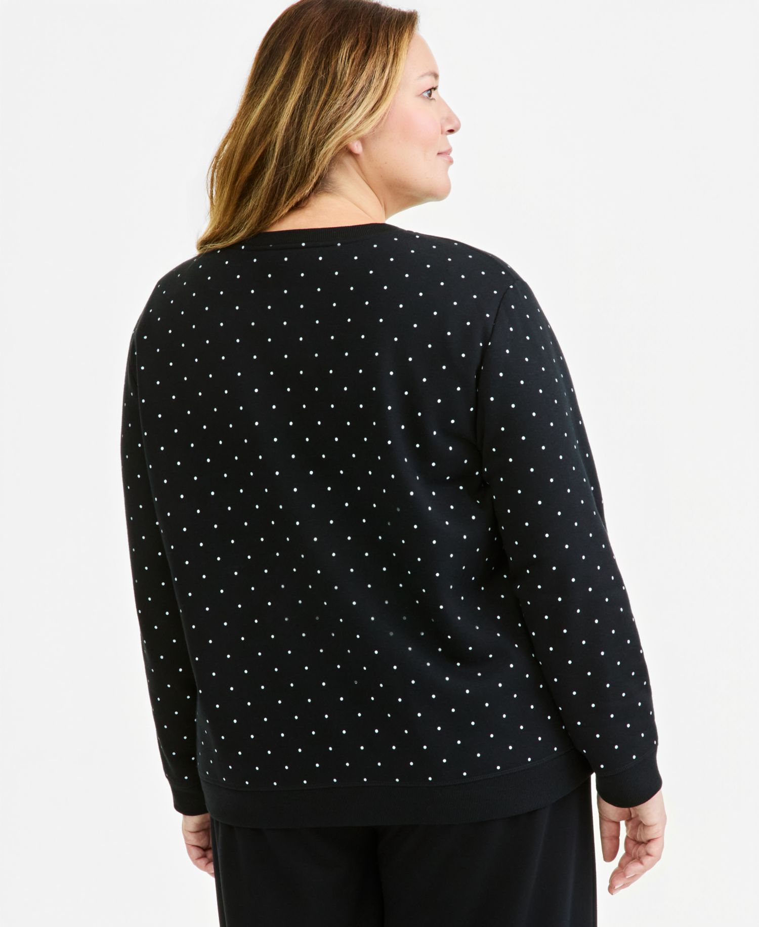 Plus Printed Fleece Crewneck Sweatshirt