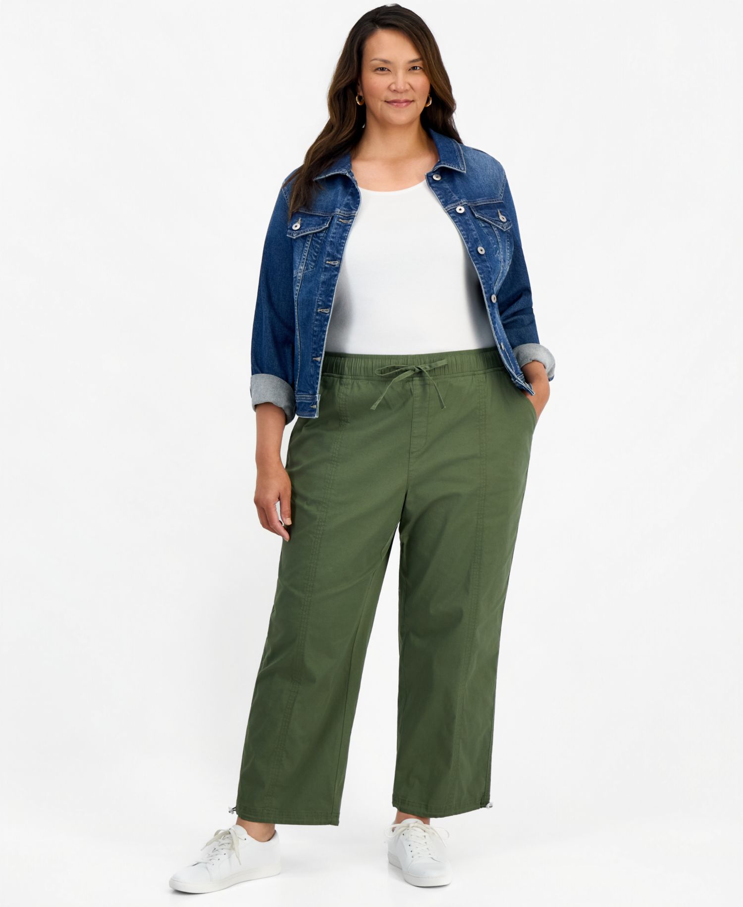 Petite Utility Bungee Pull-On Ankle Pants