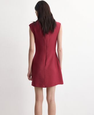 Mango Women's Asymmetrical Draped Short Dress - Macy's