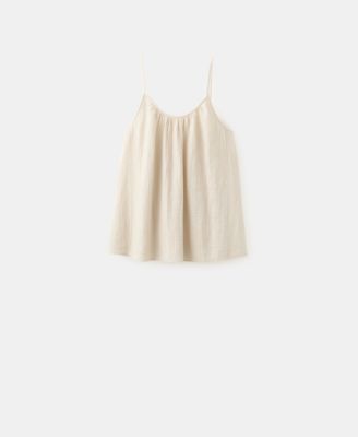 Women's Plain Cotton Spaghetti-Strap Pajama Top