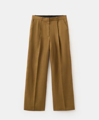 Women's Straight-Fit Linen Suit Pants