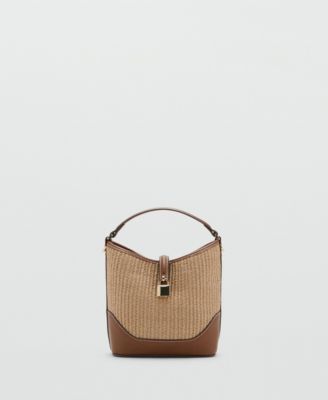 Women's Contrasting Canvas Bucket Bag