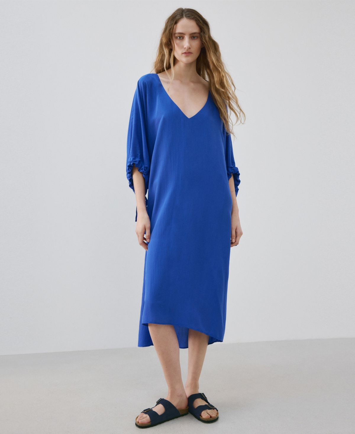 Mango Women's Puffed-Sleeve Silk Nightgown