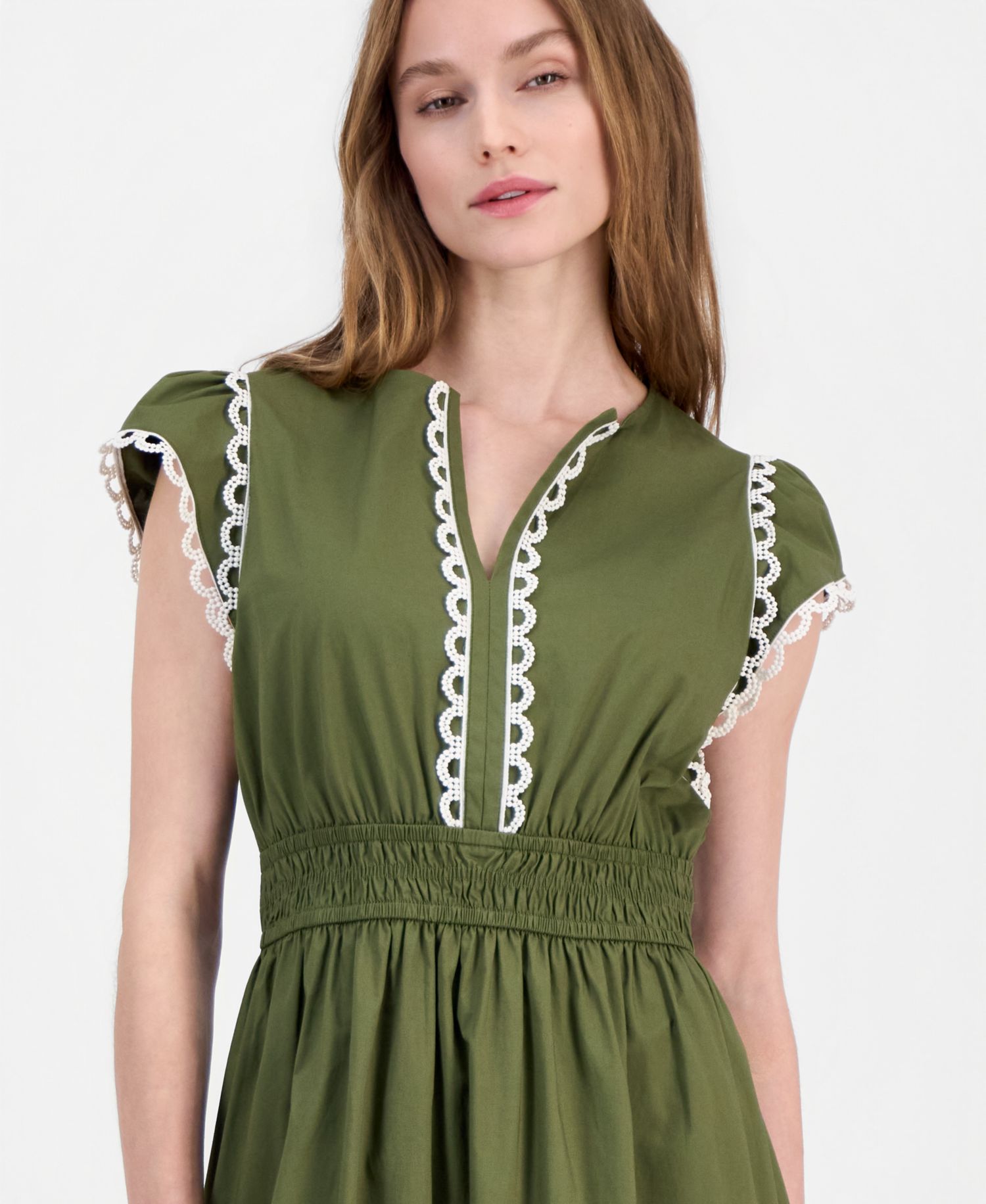 Women's Cotton-Blend Poplin Midi Dress