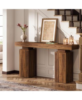 63-Inch Long Console Table, Farmhouse Entryway Table Behind Couch, Accent Furniture for Living Room, Entrance