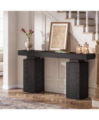63-Inch Long Console Table, Farmhouse Entryway Table Behind Couch, Accent Furniture for Living Room, Entrance