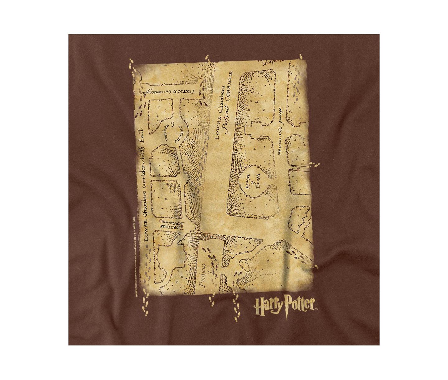 Мужская футболка Harry Potter Big & Tall Marauders Map Interior, цвет: Кофейный — фото 2