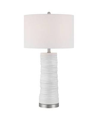 Contours  High Modern White Ceramic Table Lamp with Dimmer