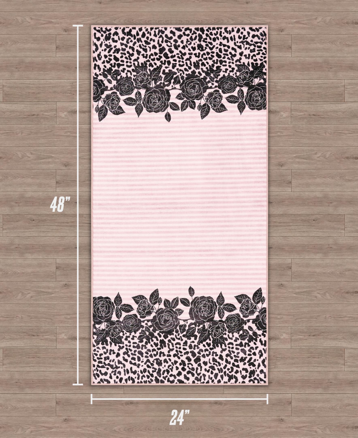 Juicy Couture Lacey Leopard Finely Soft Washable Accent Rug, 24" x 48"