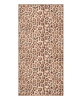 Timeless Leopard Finely Soft Washable Accent Rug, 24" x 48"