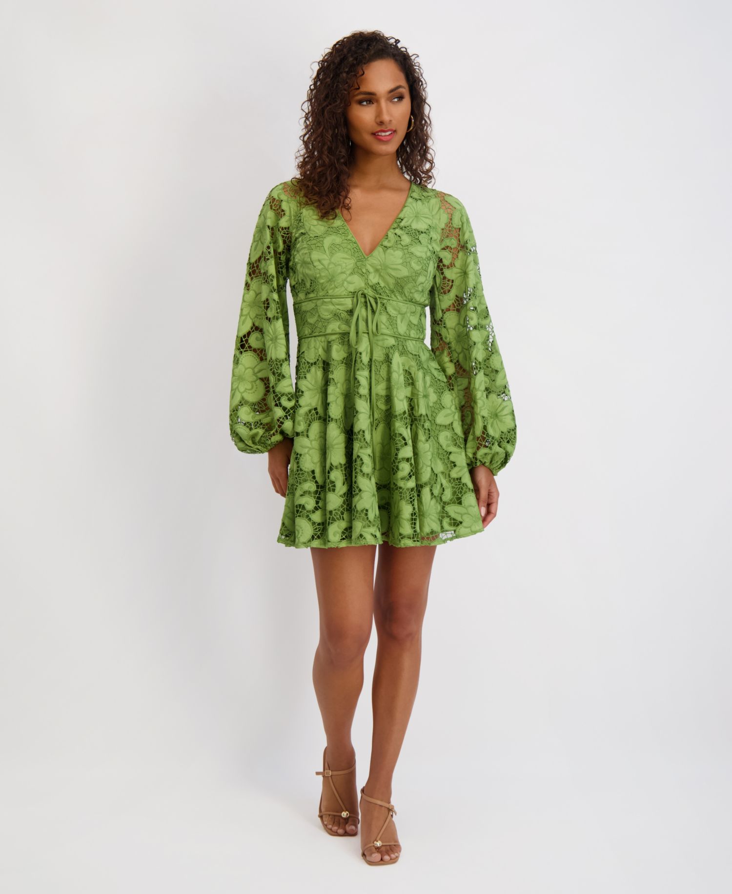 Women's Printed V-Neck Mini Dress
