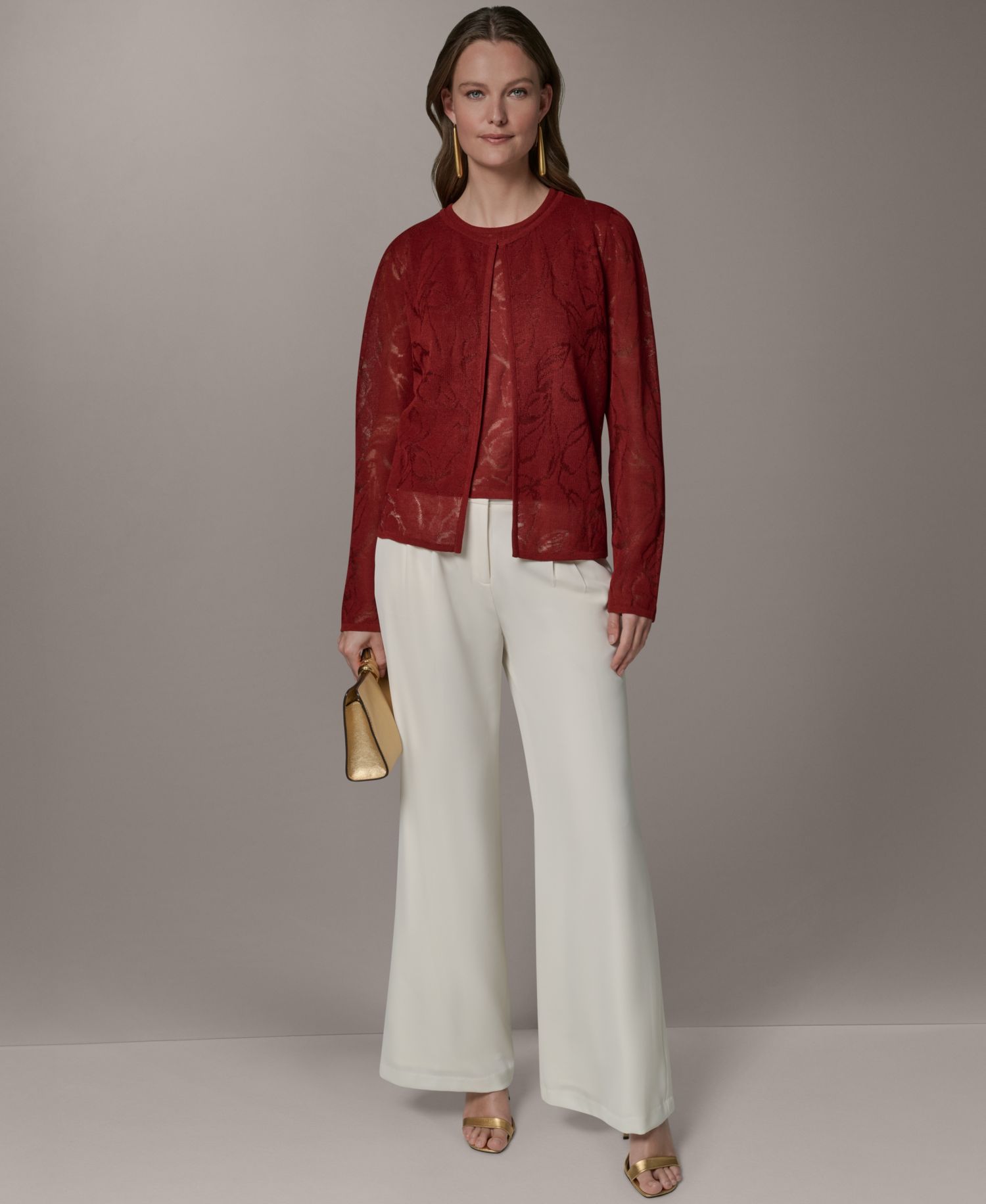 Women's Crewneck Novelty Cardigan