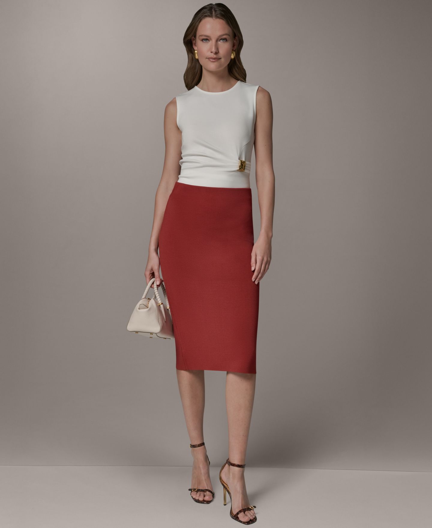 Женская юбка Donna Karan New York Pull-On Sweater Skirt, цвет: Sunbaked — фото 2