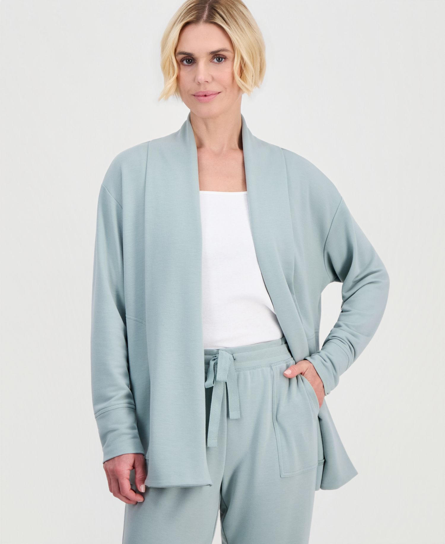 Petite LuxLounge French Terry Fleece Cardigan