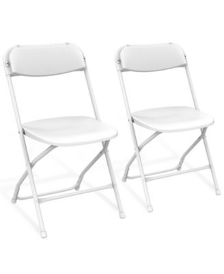Folding Chair 2 Pack,White plastic Folding Chairs,for Indoor and Outdoor Events,350-LB Capacity Heavy Duty Folding Chairs