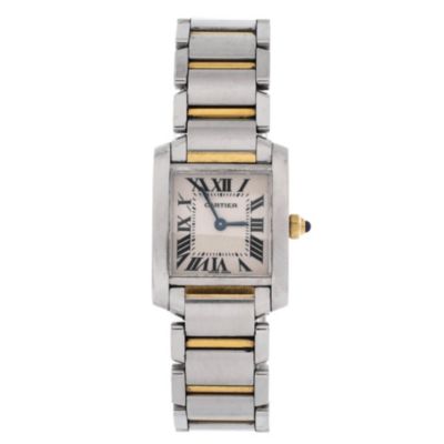 Pre-Owned Cartier Tank Francaise Quartz Watch in Stainless Steel and Gold 20mm - Dial color natural 5405$