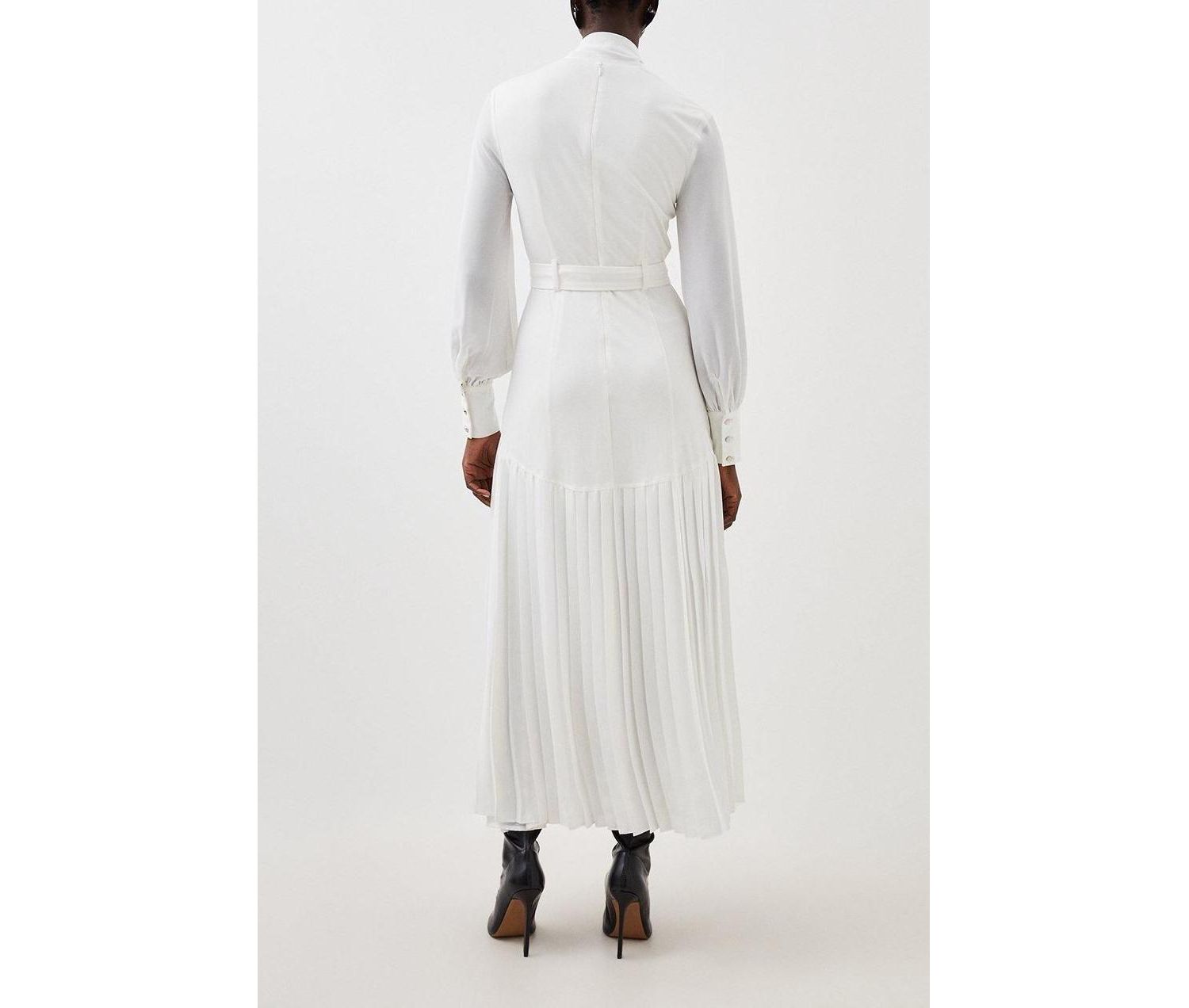 Women's Jersey Ponte Georgette Mix Maxi Dress