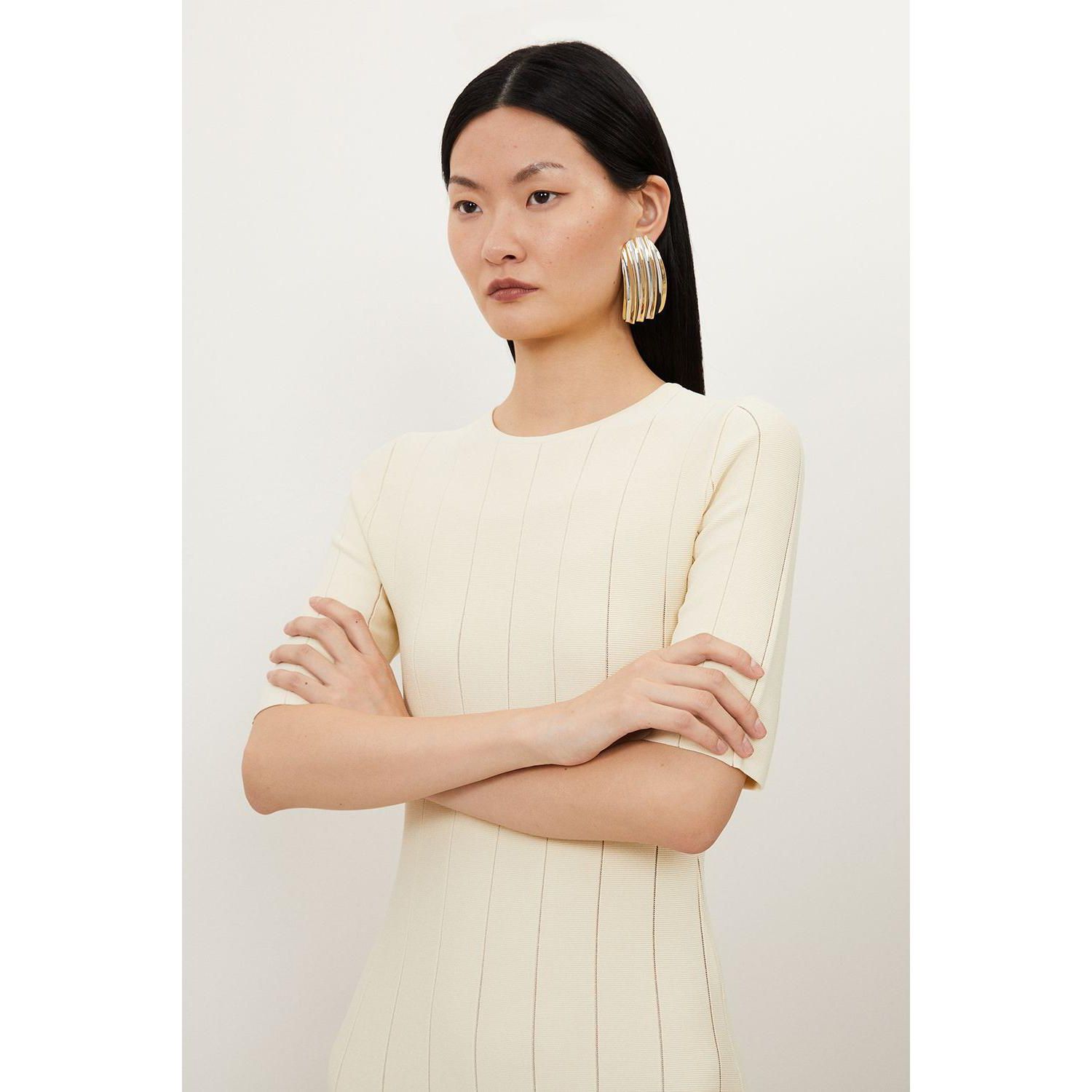 Women's Knit Full Skirt Midi Dress