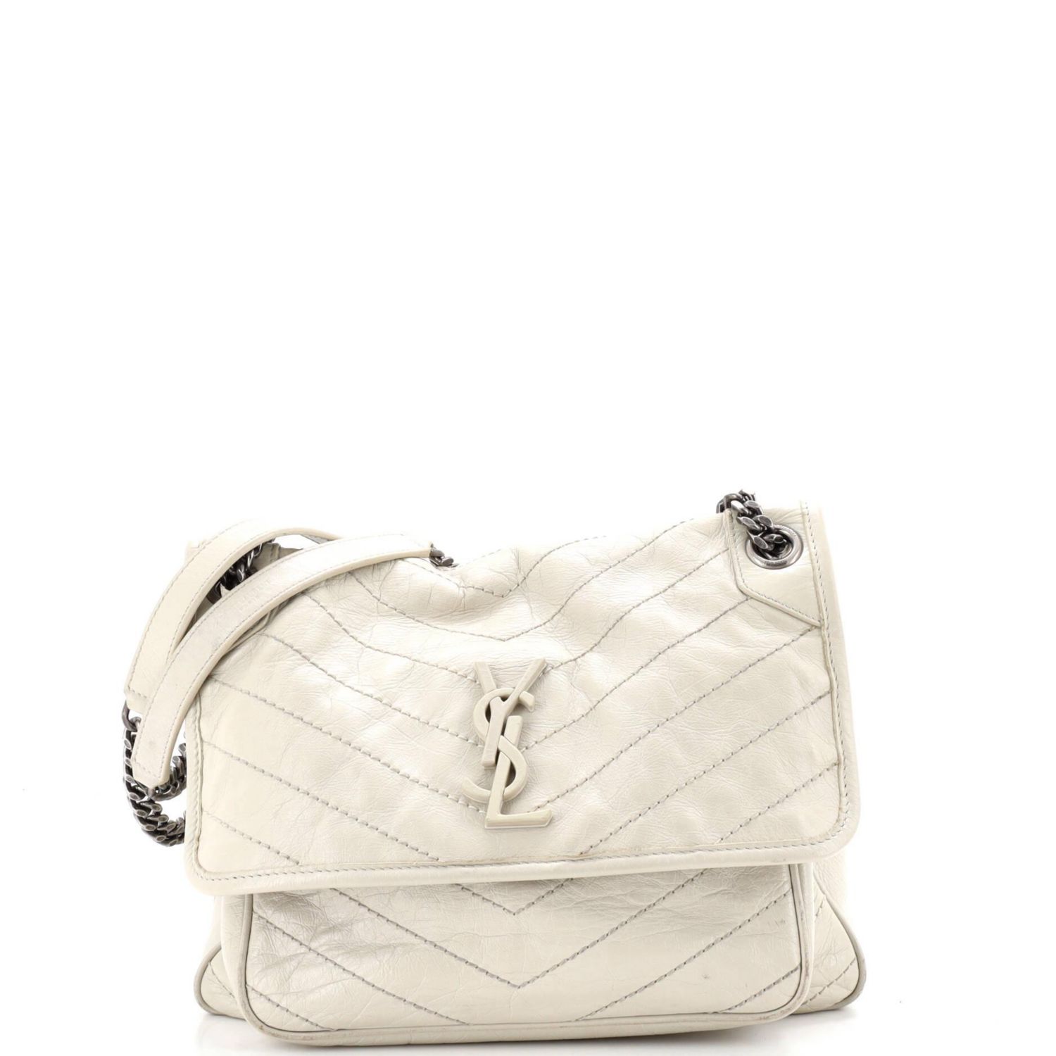 Medium Niki Chain Flap Bag Matelasse Chevron Leather