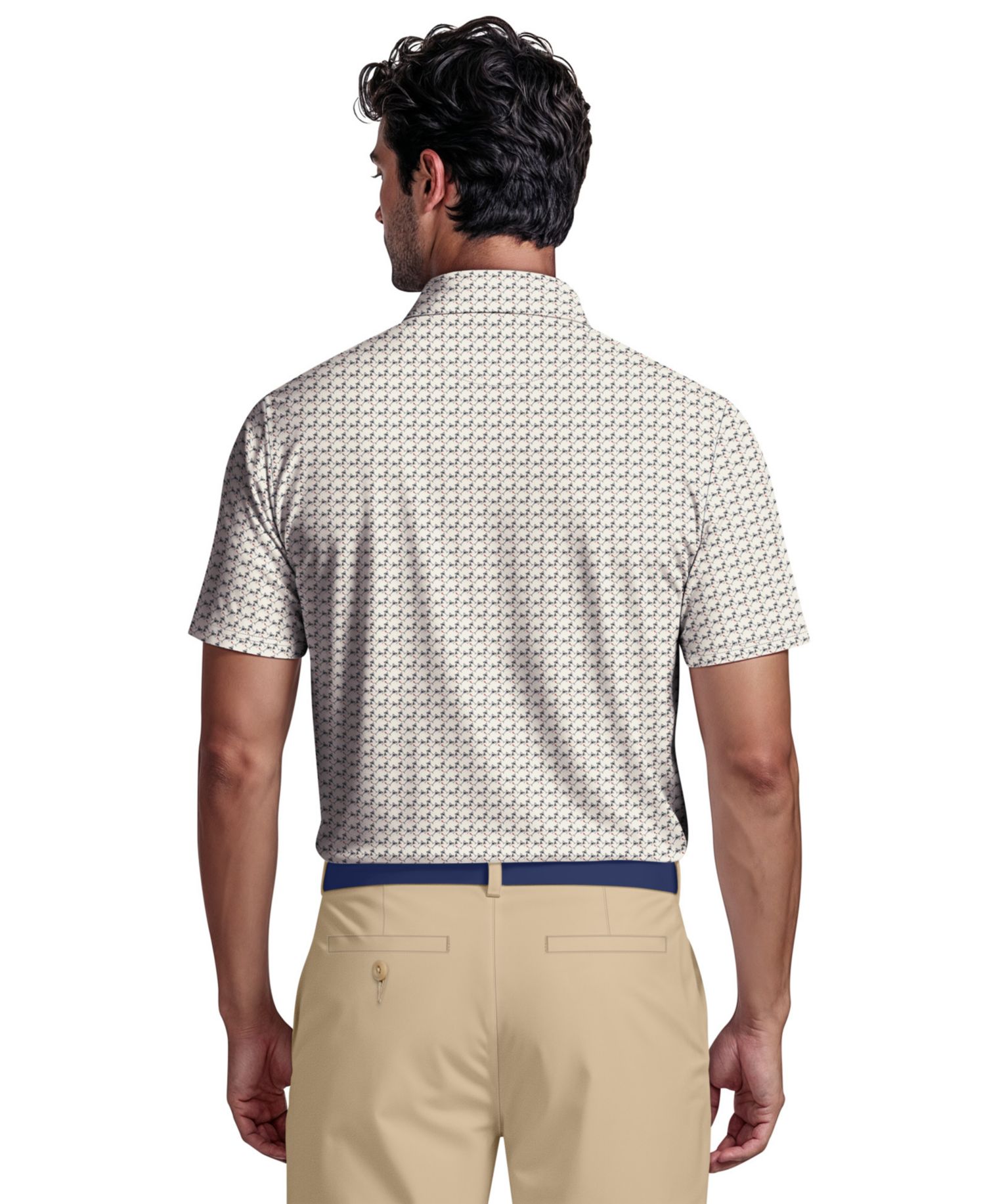 Men's Geometric Cocktail Print Golf Polo Shirt