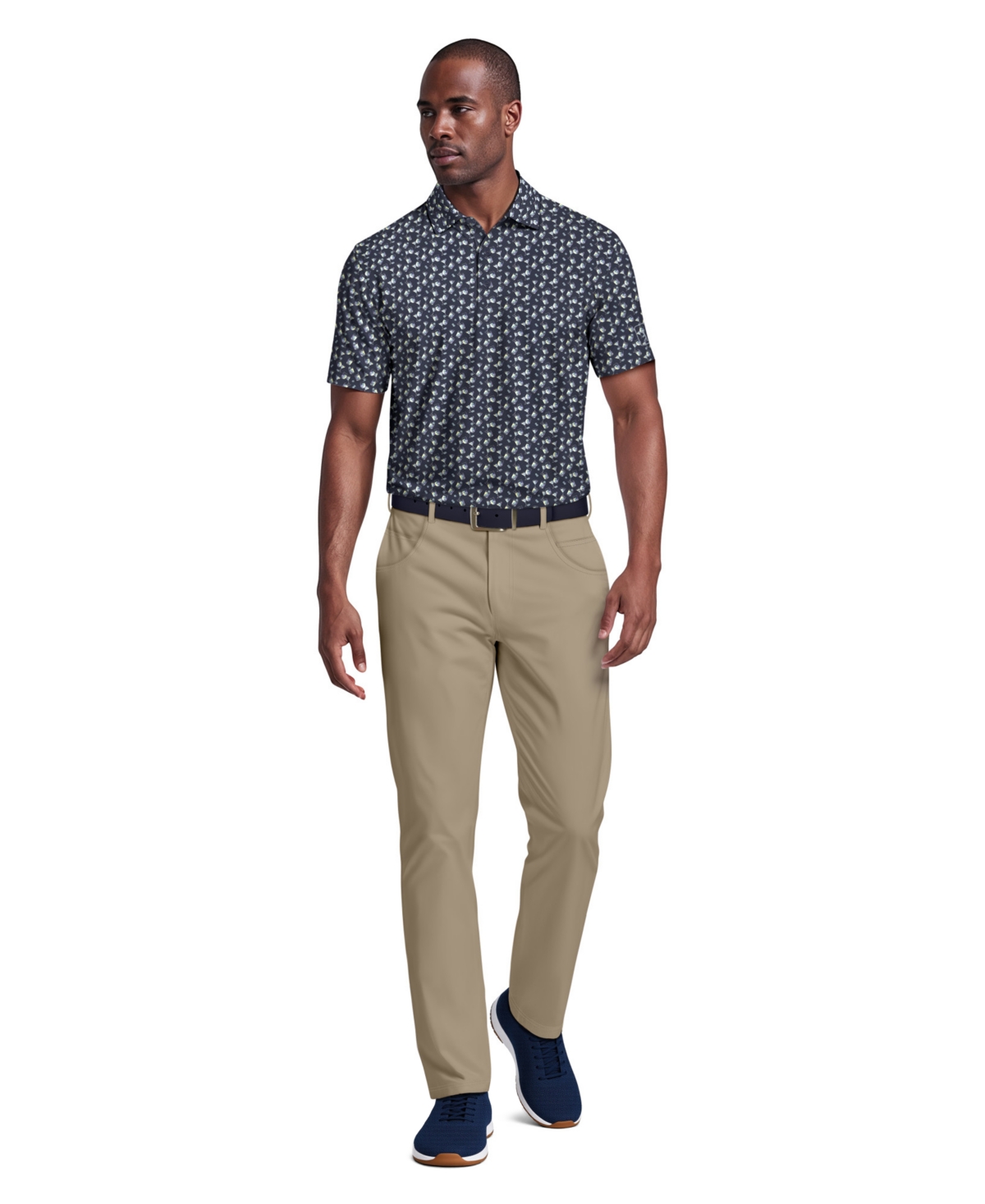 Pga Tour Men's Ombre Cocktail Print Short-Sleeve Polo Shirt