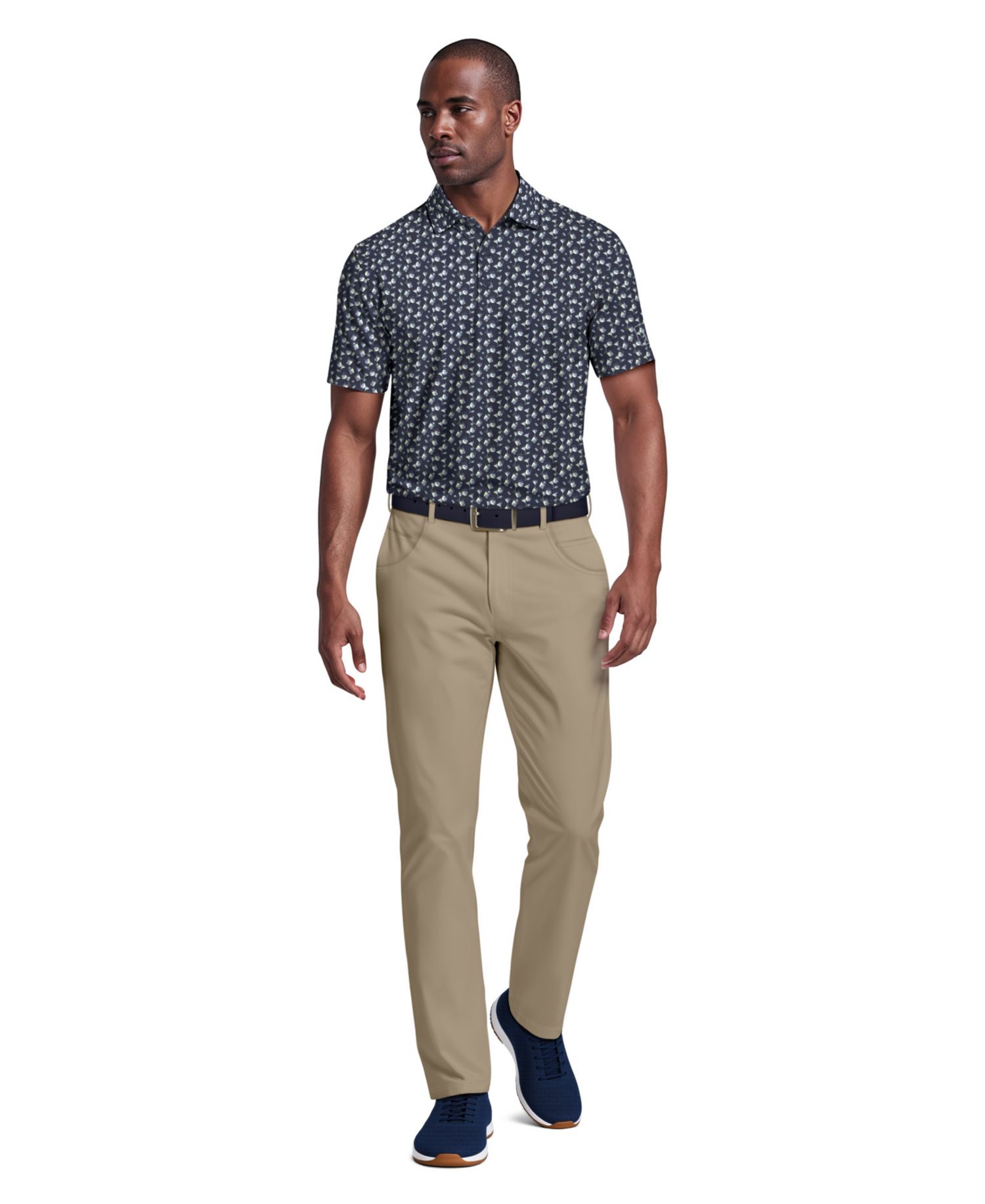 Men's Ombre Cocktail Print Short-Sleeve Polo Shirt
