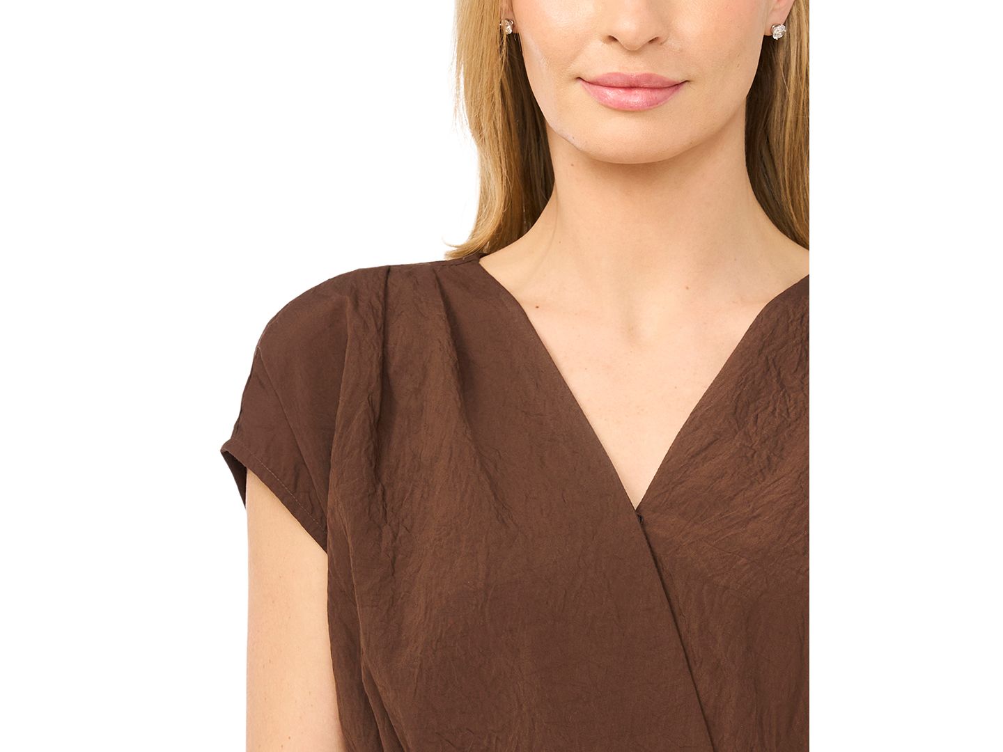 Женское платье MSK V-Neck Midi, цвет: Кофейный — фото 3