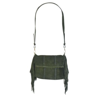 Fringe Suede Clutch and Messenger Bag