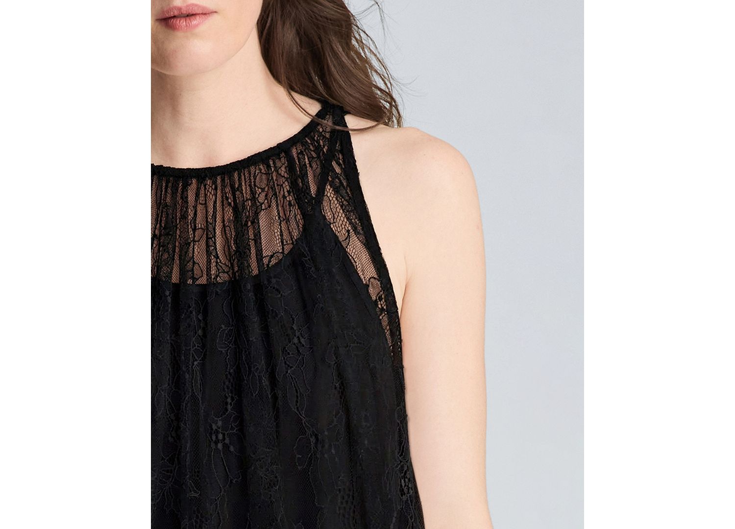Women's Lace Halter Neck Maxi Dress