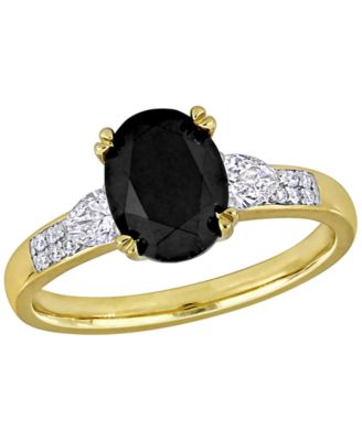Black and White Diamond Multi-Shape 3-Stone Ring (2-1/3 ct. t.w.) in 14k Gold