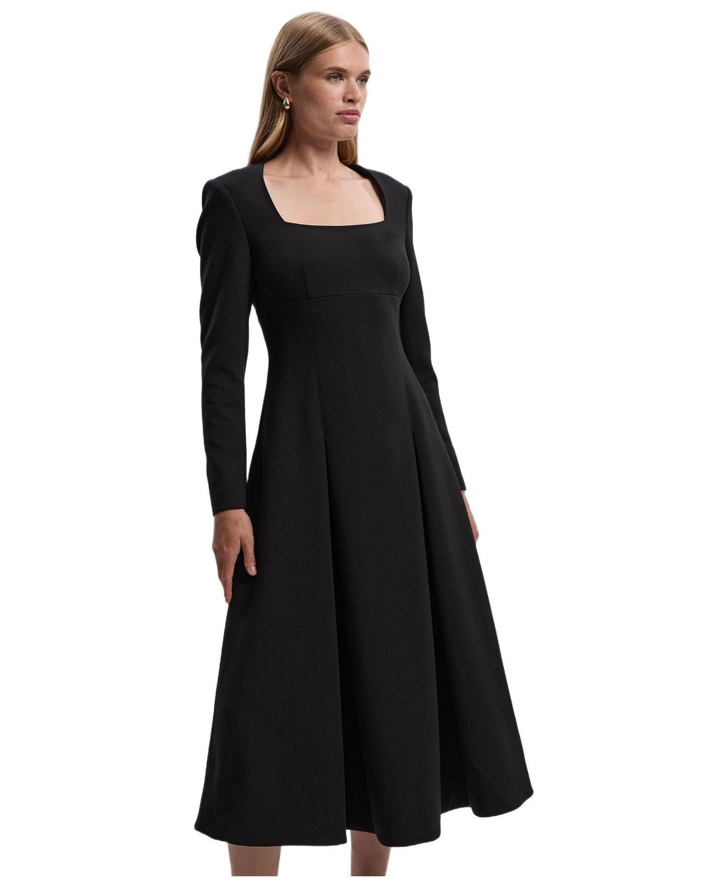 Women's Stretch Sweetheart Neck Midi Dress