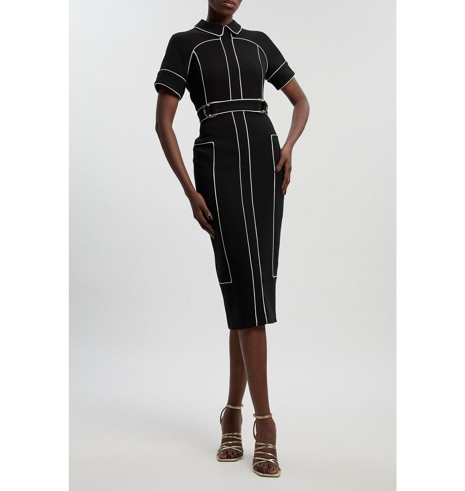 Women's Compact Stretch Pencil Midi Dress