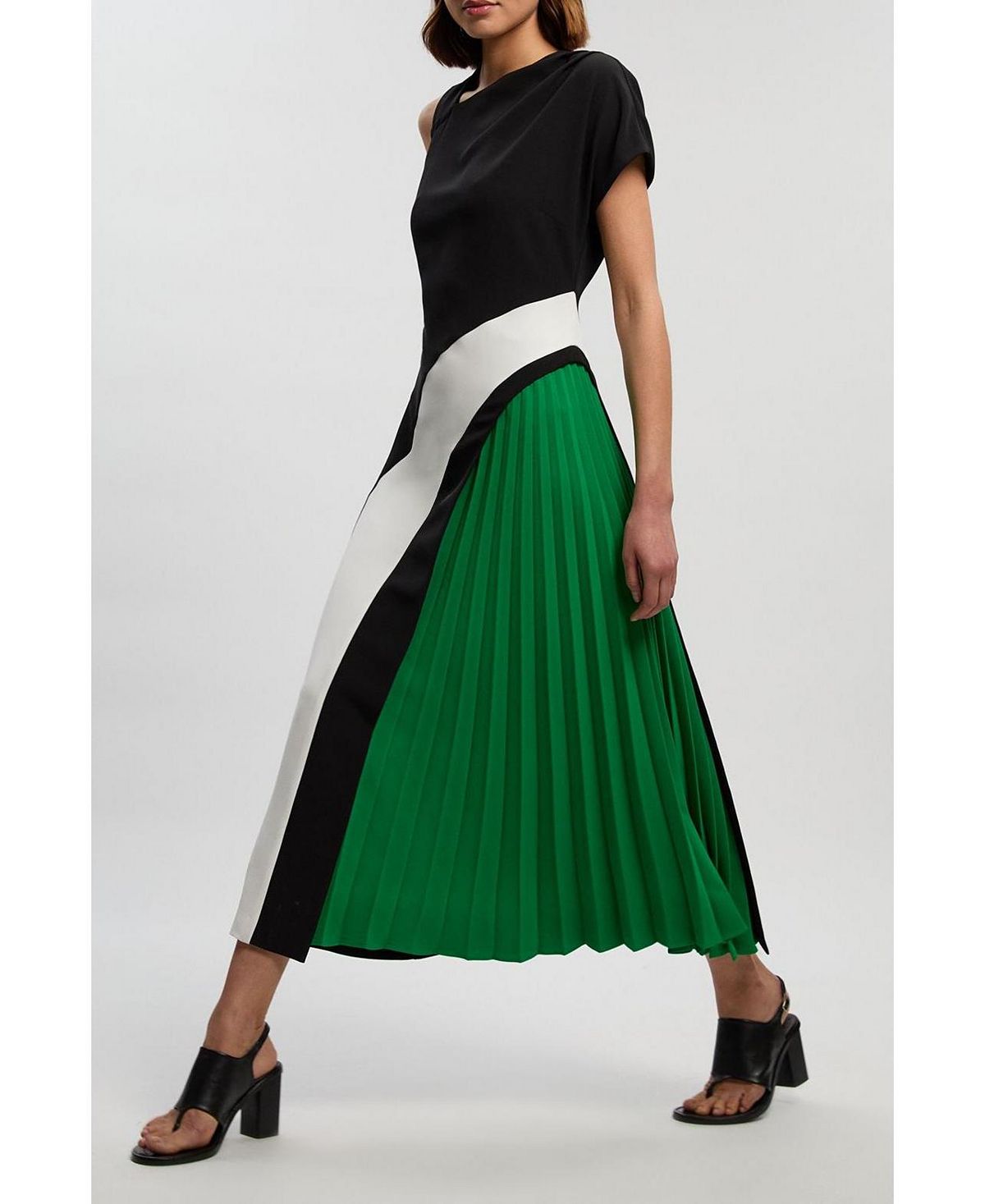 Karen Millen Women's Block Pleated Midi Dress view 7 — MAYCSS fashion products