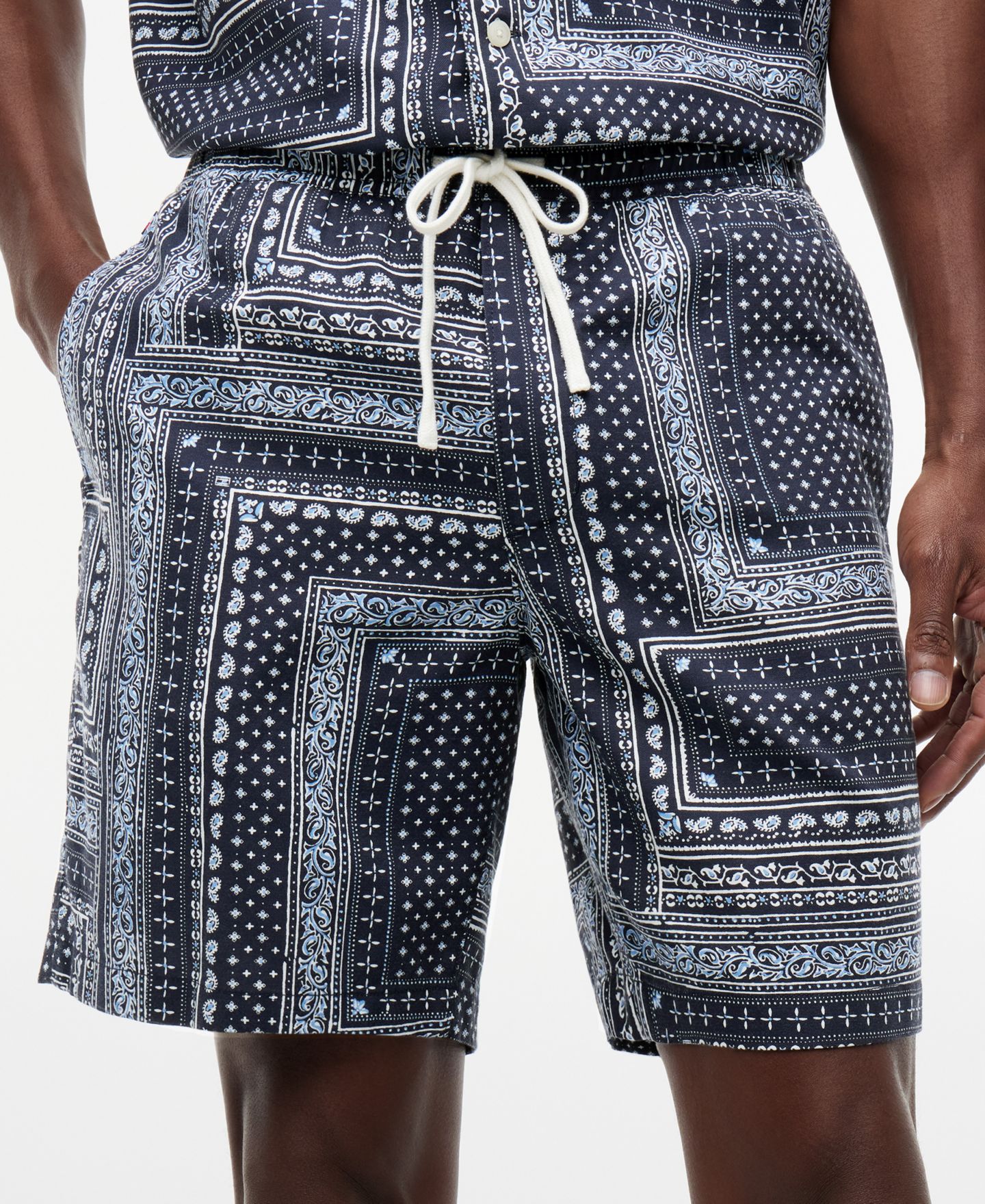 Мужские шорты Tommy Hilfiger Dover 8" Bandana, цвет: Карбоновый тёмно-синий — фото 1
