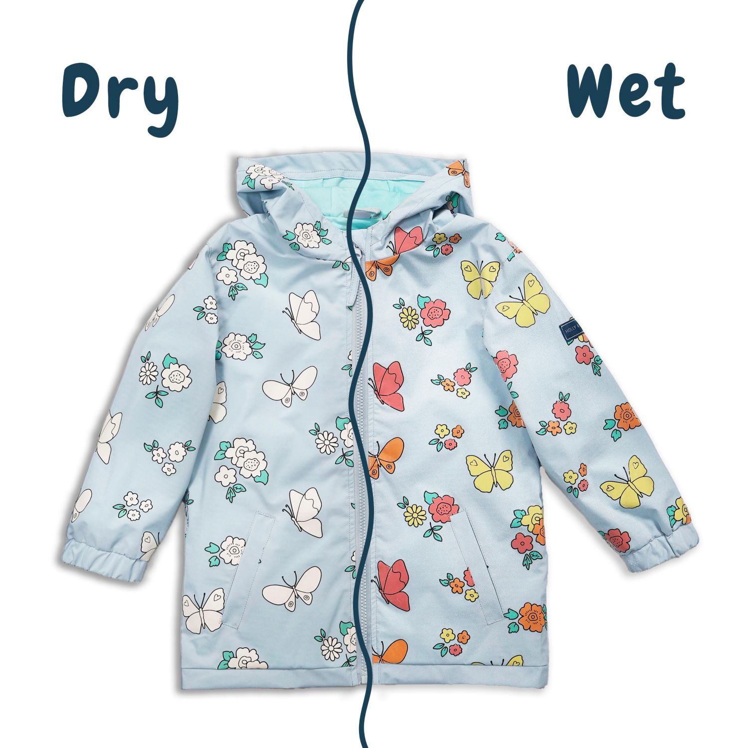 Girls Color Changing Hooded Raincoat