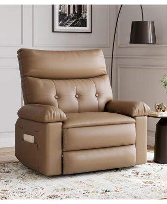 Oversized Extra Wide Recliner Chair - Faux PU Leather Large Manual Recliner for Adults