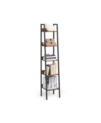 Tall Narrow 5 Tier Bookcase Organizer Storage Shelf Unit