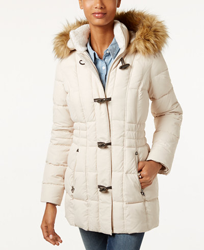 Laundry by Design Faux-Fur-Trim Toggle Puffer Coat