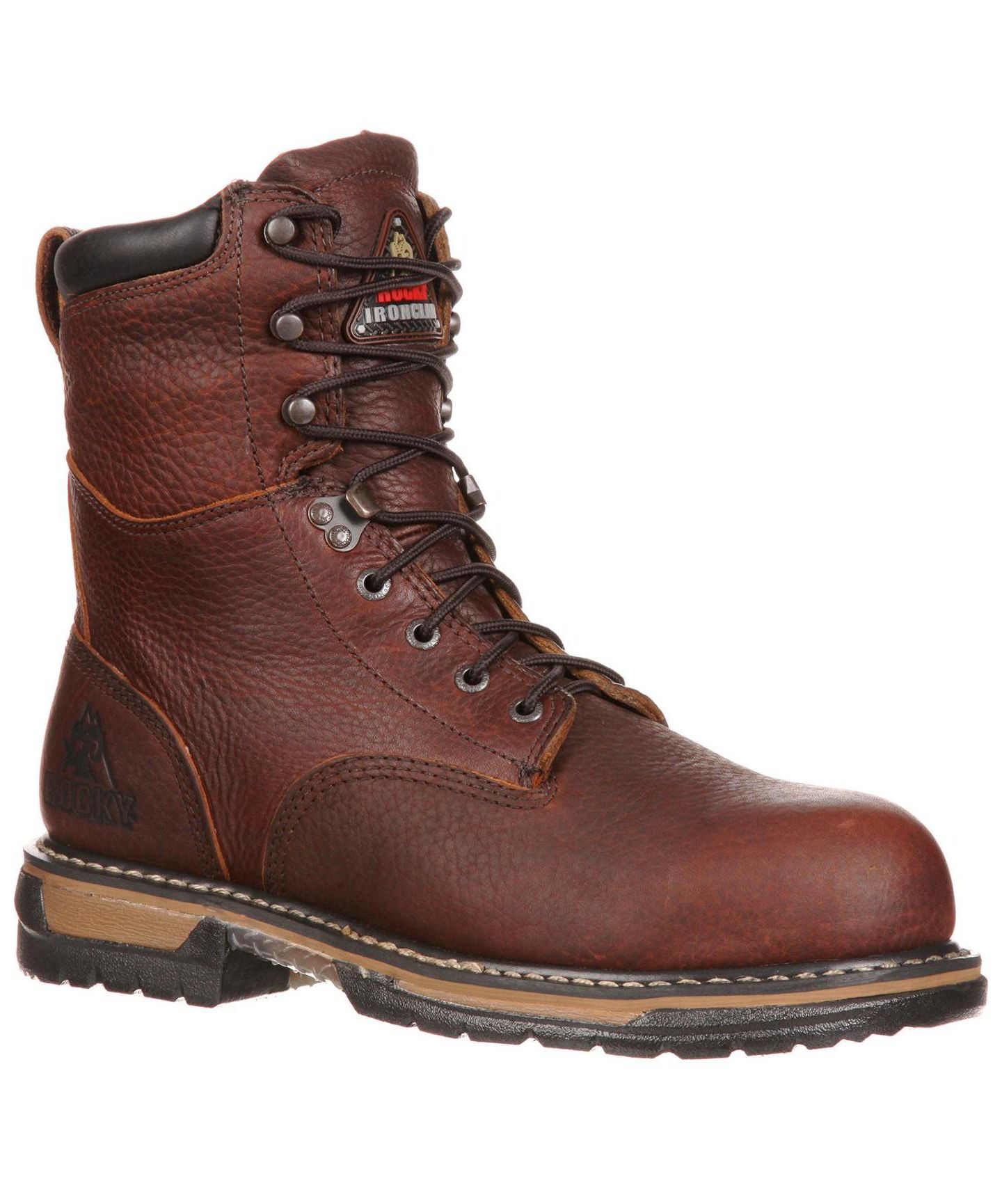 Мужские ботинки ROCKY IronClad Steel Toe Waterproof Work Boot, цвет: Коричневый — фото 1
