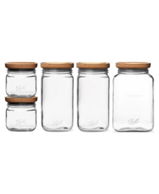 Stack and Store Glass Mason Jars with Wood Lids