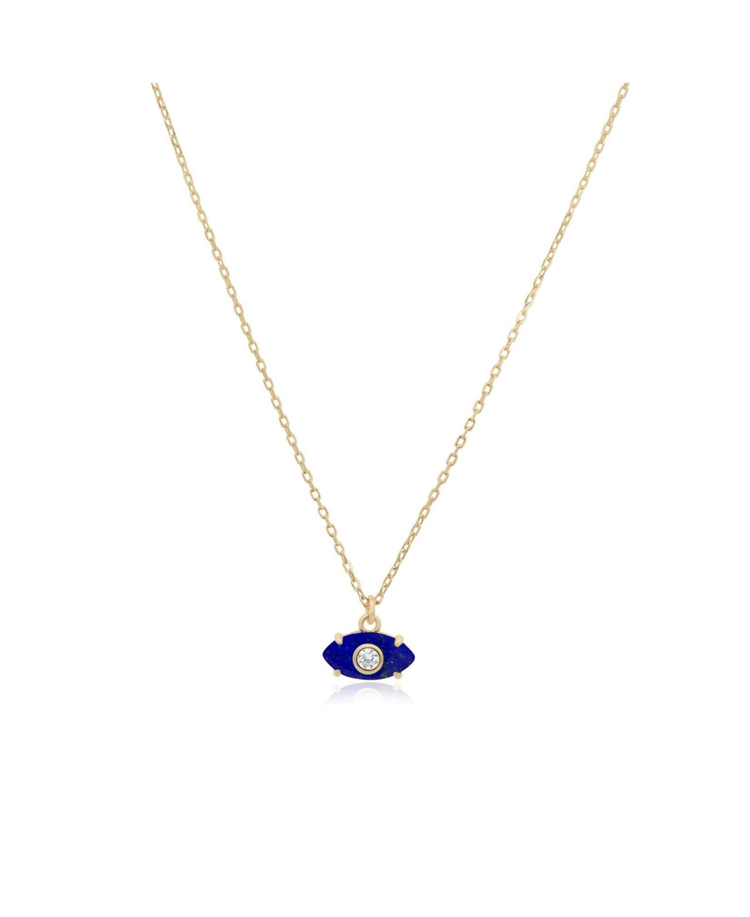 Lapis Evil Eye Necklace 14K Gold-Plated Sterling Silver