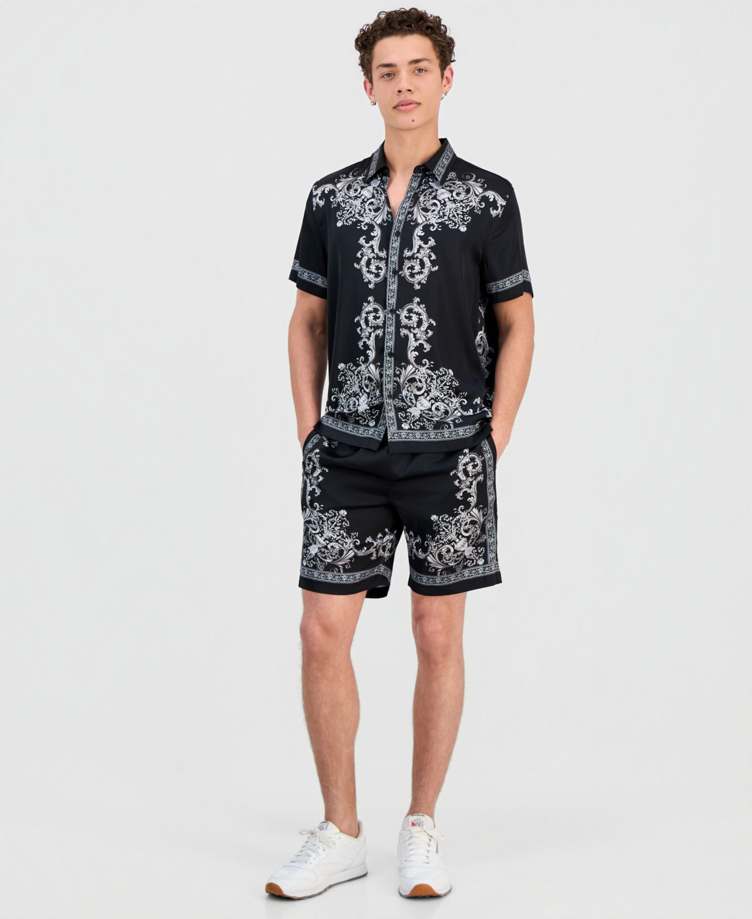 Men's Charm Regal Medallion Short-Sleeve Shirt