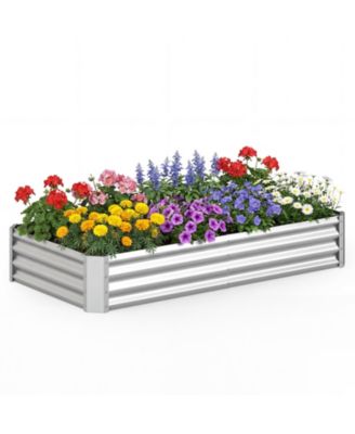 Galvanized Raised Garden Bed Rectangular Galvanized Metal Planter Box