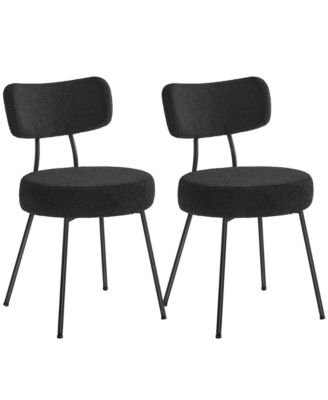 Dining Chairs Set of 2 Steel Frame Ink Black Kitchen Chairs