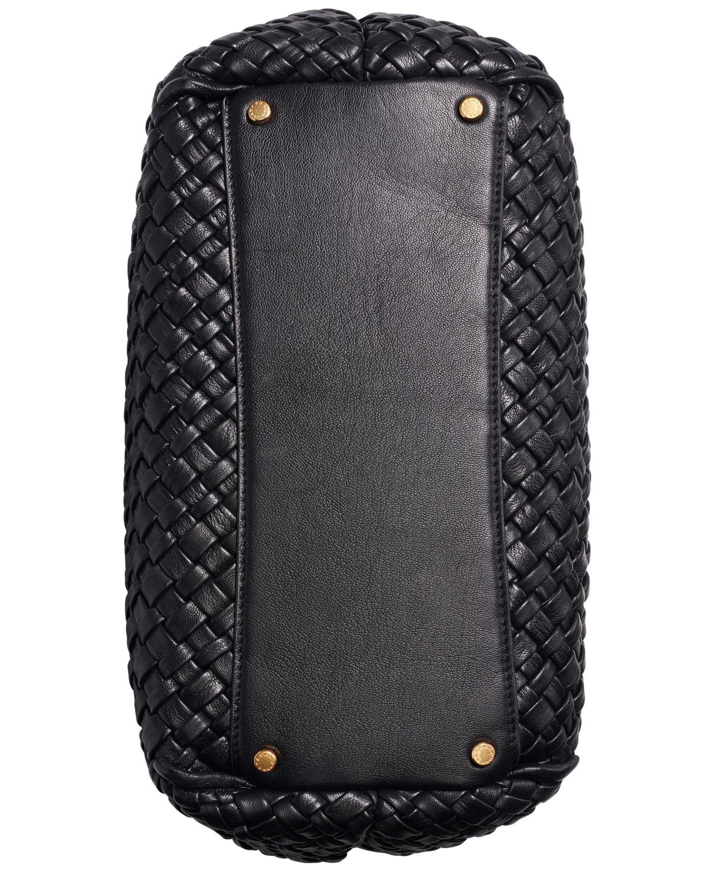 Женская сумка Donna Karan New York Glenwood Woven Small Shoulder Handbag, цвет: Чёрный / Золотой — фото 4
