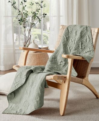 Washed Linen Reversible Quilted Throw, 50" x 60"