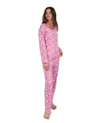 Women's Matching Family Two-Piece Cotton Long Sleeve Loose Fit Pajamas