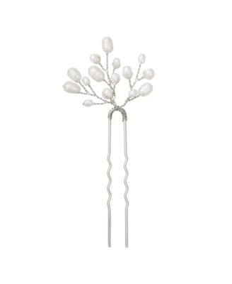 Untamed Petals Parker Pearl Hair Pin - Silver